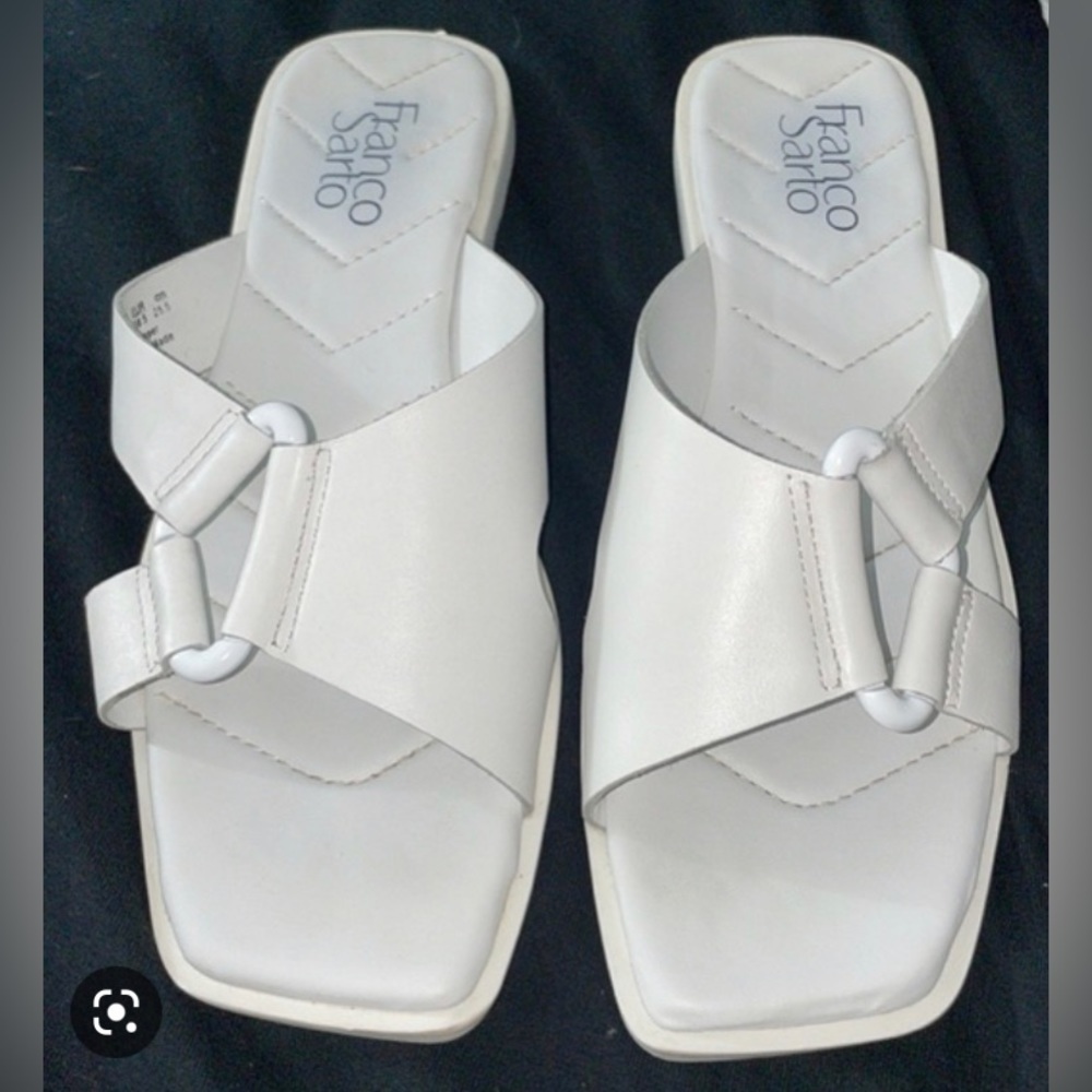 Franco Sarto White Molana Leather Sandal